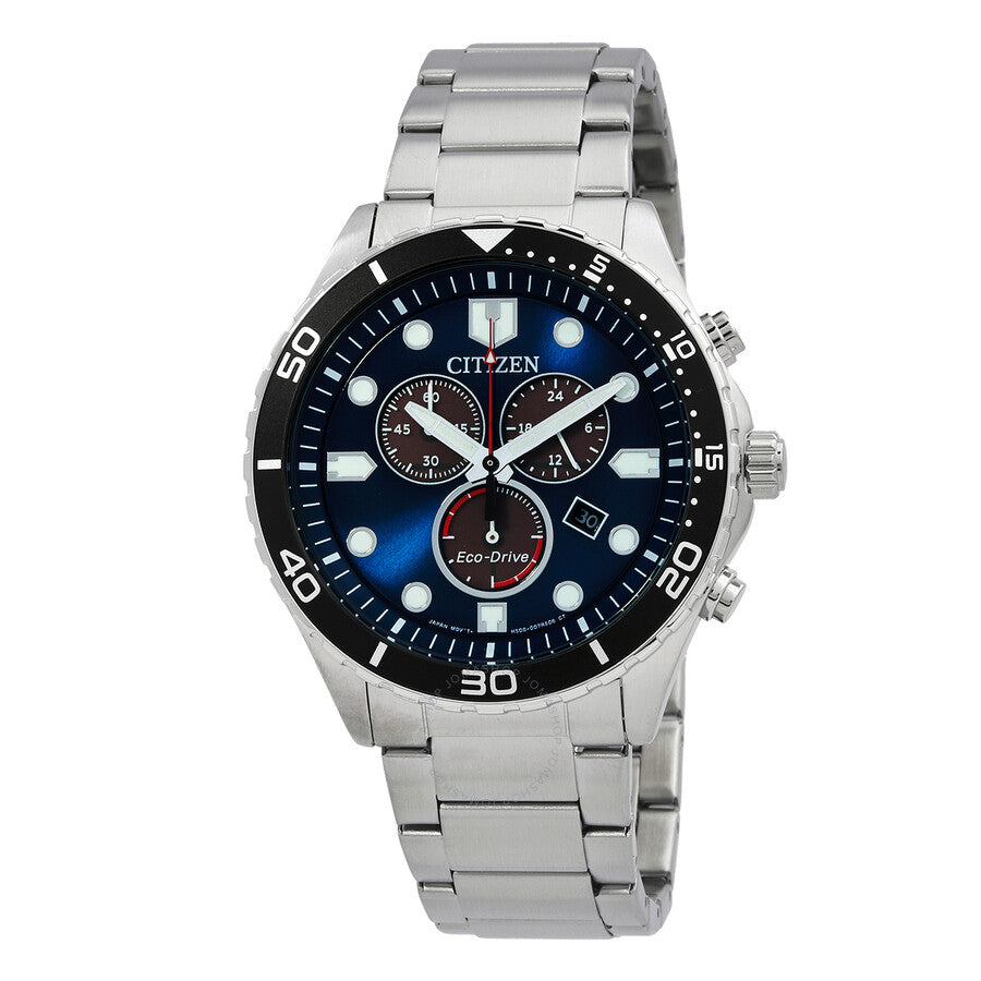 Citizen Eco-Drive Chrono Sporty-Aqua Chronograph Blue Dial Men's Watch AT2560-84L - Dawson Watches