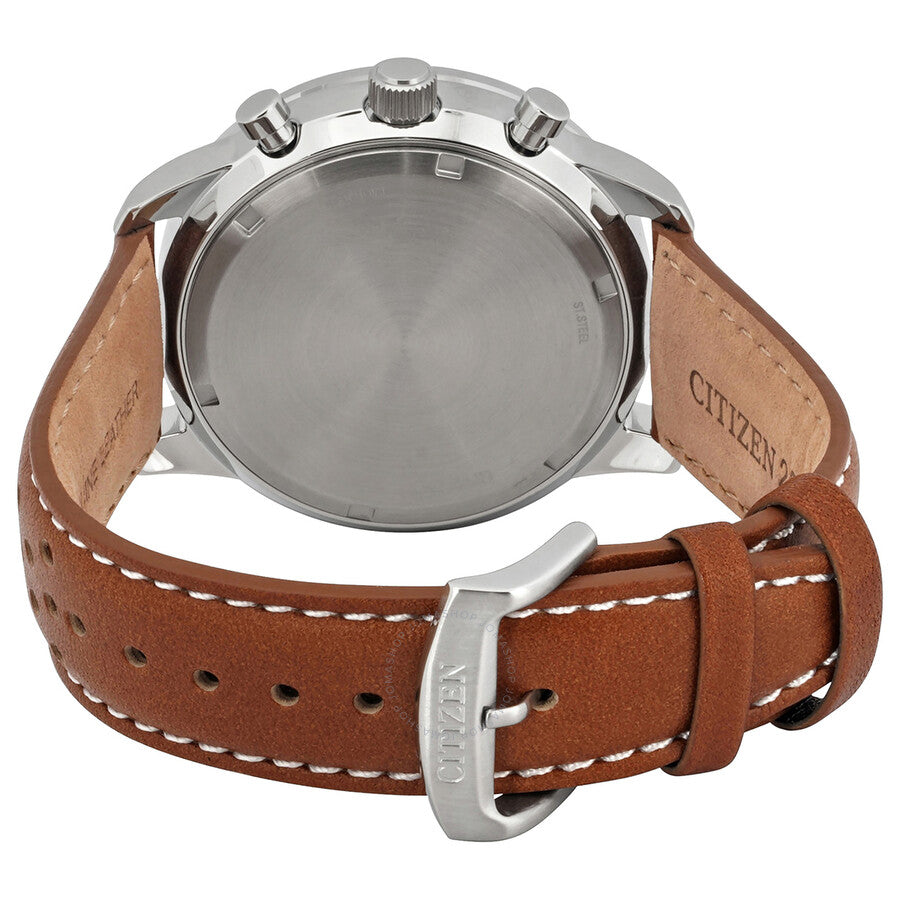 Citizen Eco-Drive Chronograph Beige Dial Brown Leather Men's Watch CA4500-16X - Dawson Watches #3