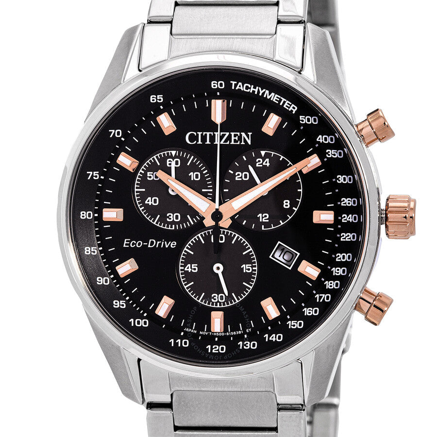 Citizen Eco-Drive Chronograph Black Dial Men's Watch AT2396-86E - Dawson Watches #4