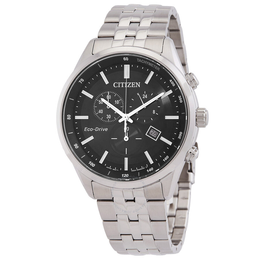 Citizen Eco-Drive Chronograph Black Dial Men's Watch AT2570-56E - Dawson Watches