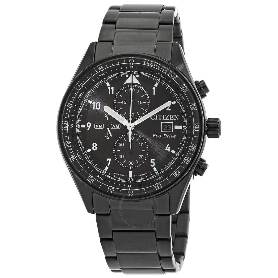 Citizen Eco-Drive Chronograph Black Dial Men's Watch CA0775-87E - Dawson Watches
