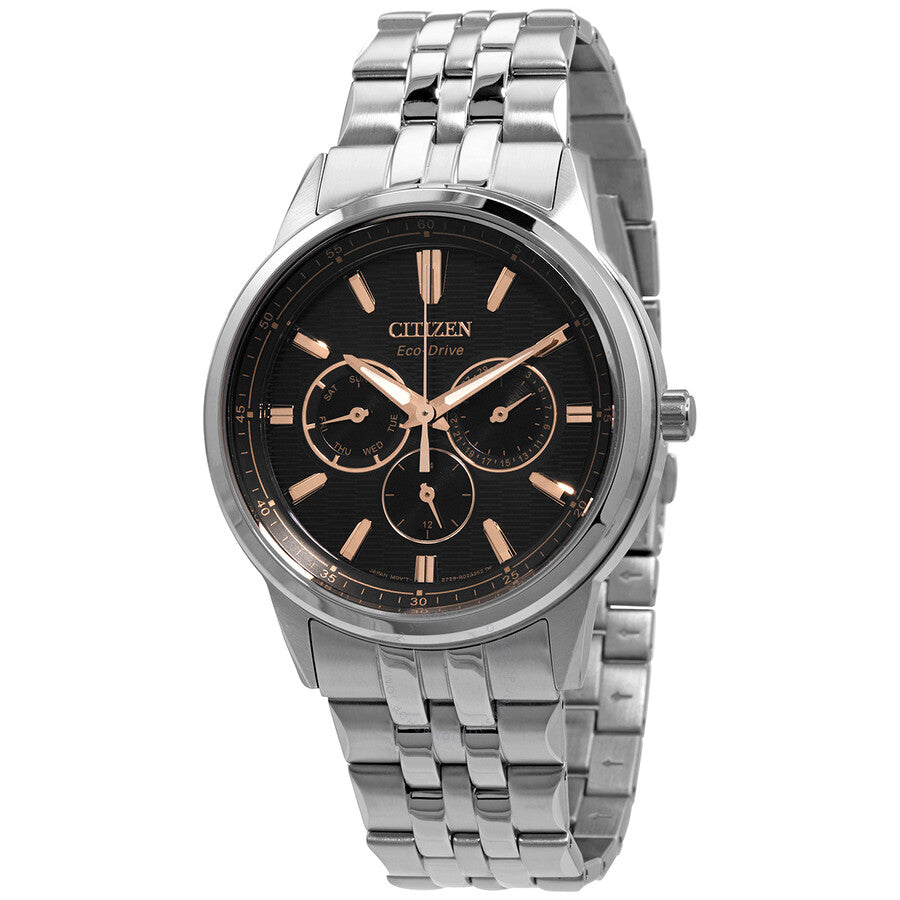 Citizen Eco-Drive Chronograph Black Dial Stainless Steel Men's Watch BU2071-87E - Dawson Watches