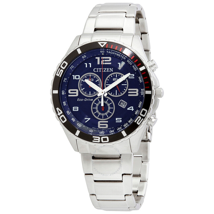Citizen Eco-Drive Chronograph Blue Dial Men's Watch AT2121-50L - Dawson Watches