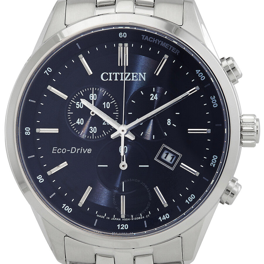 Citizen Eco-Drive Chronograph Blue Dial Men's Watch AT2140-55L - Dawson Watches #4