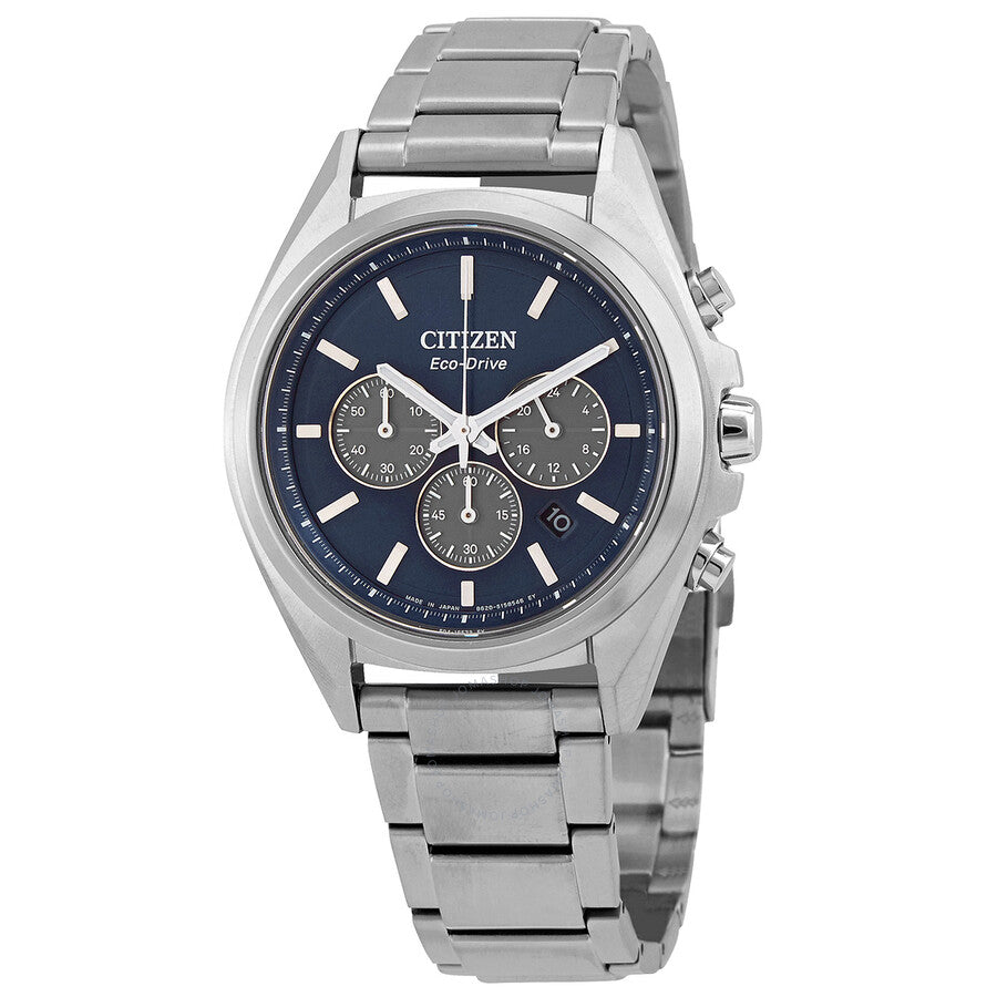Citizen Eco-Drive Chronograph Blue Dial Titanium Men's Watch CA4390-55L - Dawson Watches