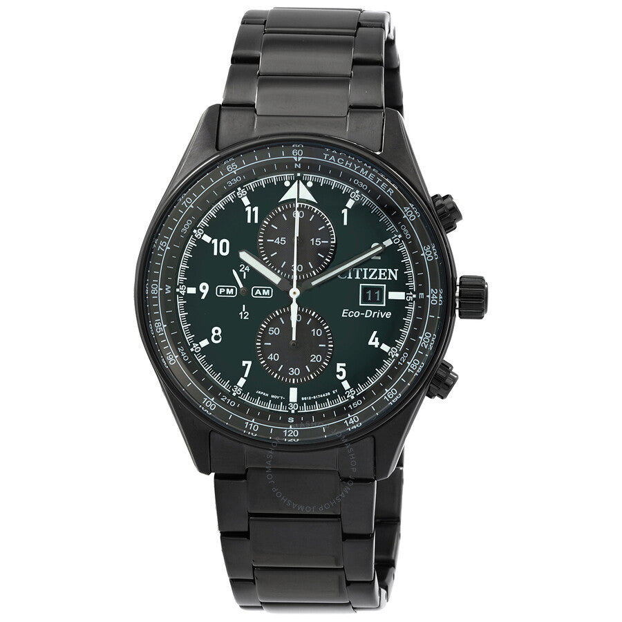 Citizen Eco-Drive Chronograph Green Dial Men's Watch CA0775-87X - Dawson Watches