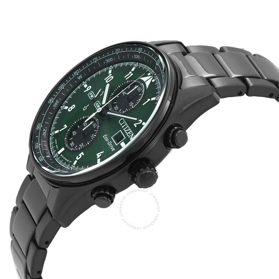 Citizen Eco-Drive Chronograph Green Dial Men's Watch CA0775-87X - Dawson Watches #2
