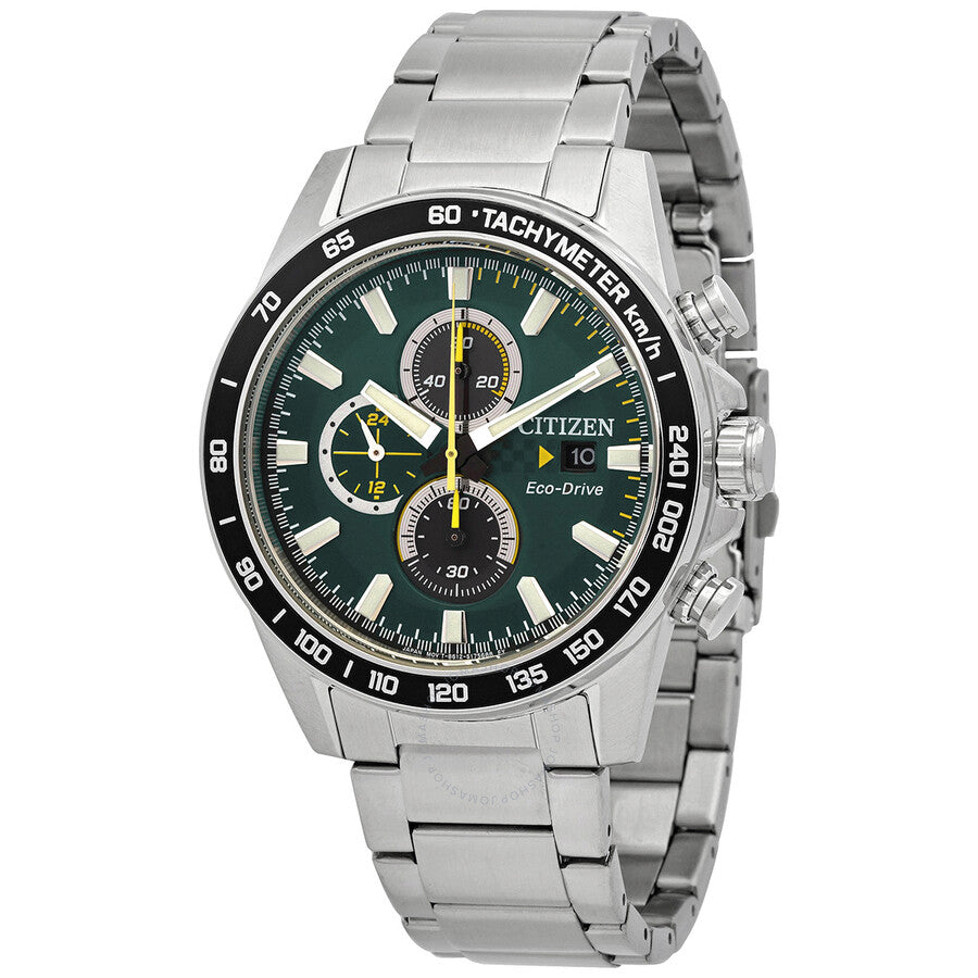 Citizen Eco-Drive Chronograph Green Dial Men's Watch CA0780-87X - Dawson Watches