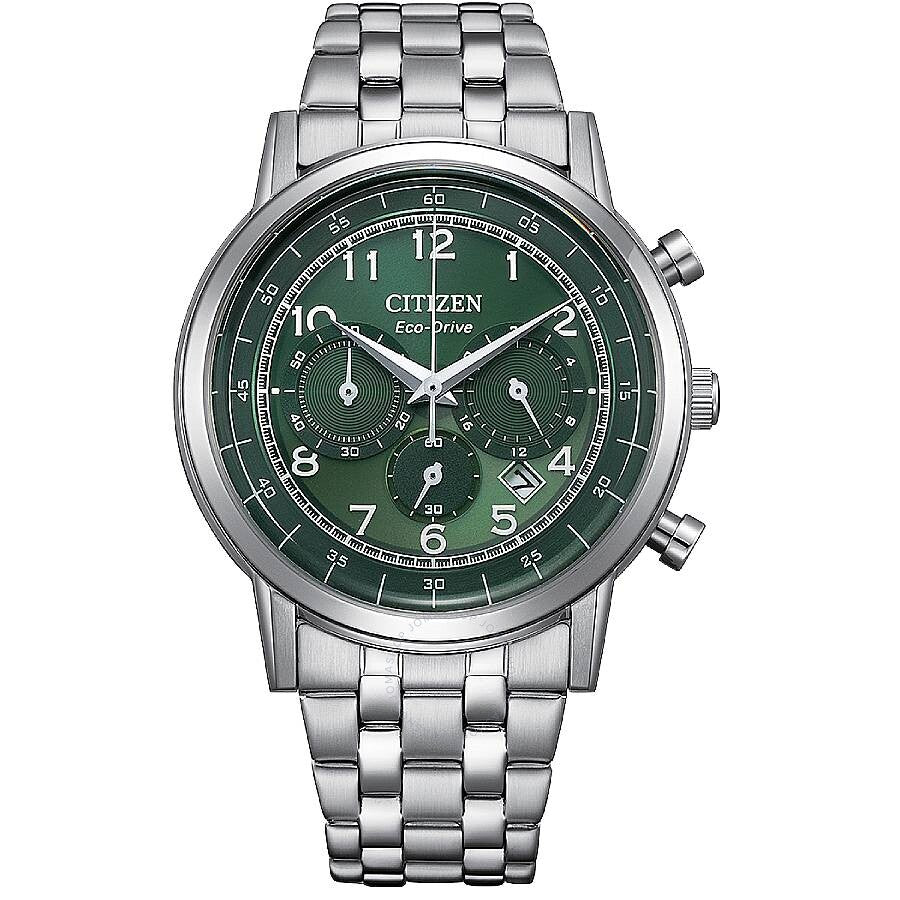 Citizen Eco-Drive Chronograph Green Dial Men's Watch CA4630-53X - Dawson Watches