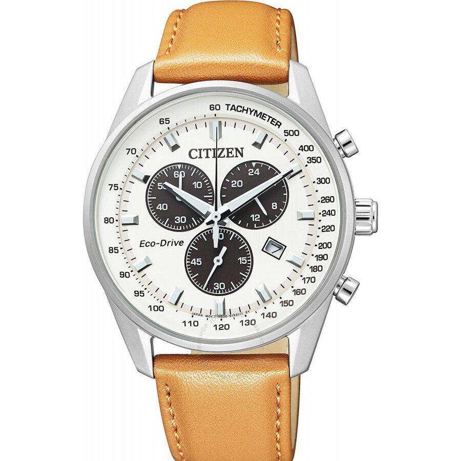 Citizen Eco-Drive Chronograph White Dial Men's Watch AT2390-07A - Dawson Watches