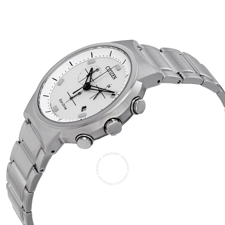 Citizen Eco-Drive Chronograph White Dial Men's Watch AT2400-81A - Dawson Watches #2
