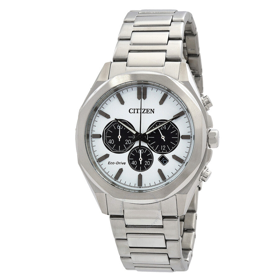 Citizen Eco-Drive Chronograph White Dial Men's Watch CA4590-81A - Dawson Watches