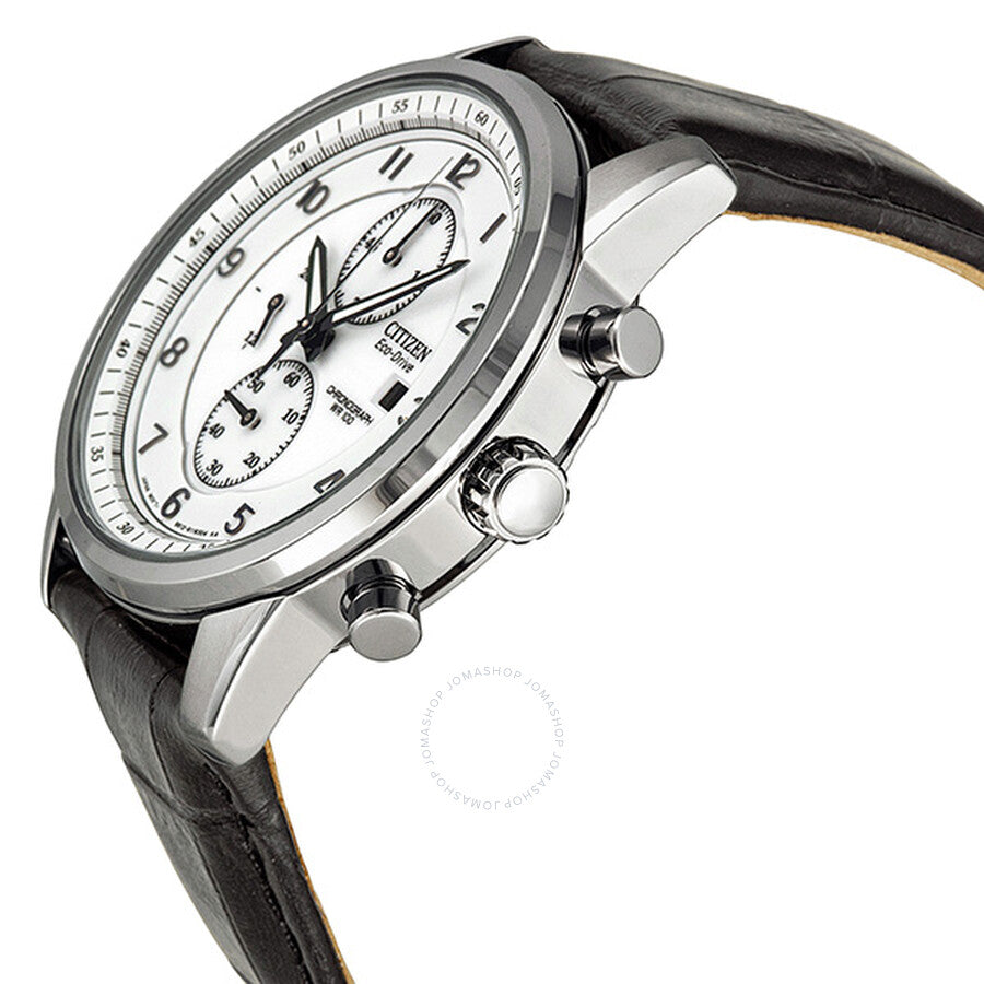 Citizen Eco-Drive Chronograph White Dial Stainless Steel Men's Watch CA0331-05A - Dawson Watches #2