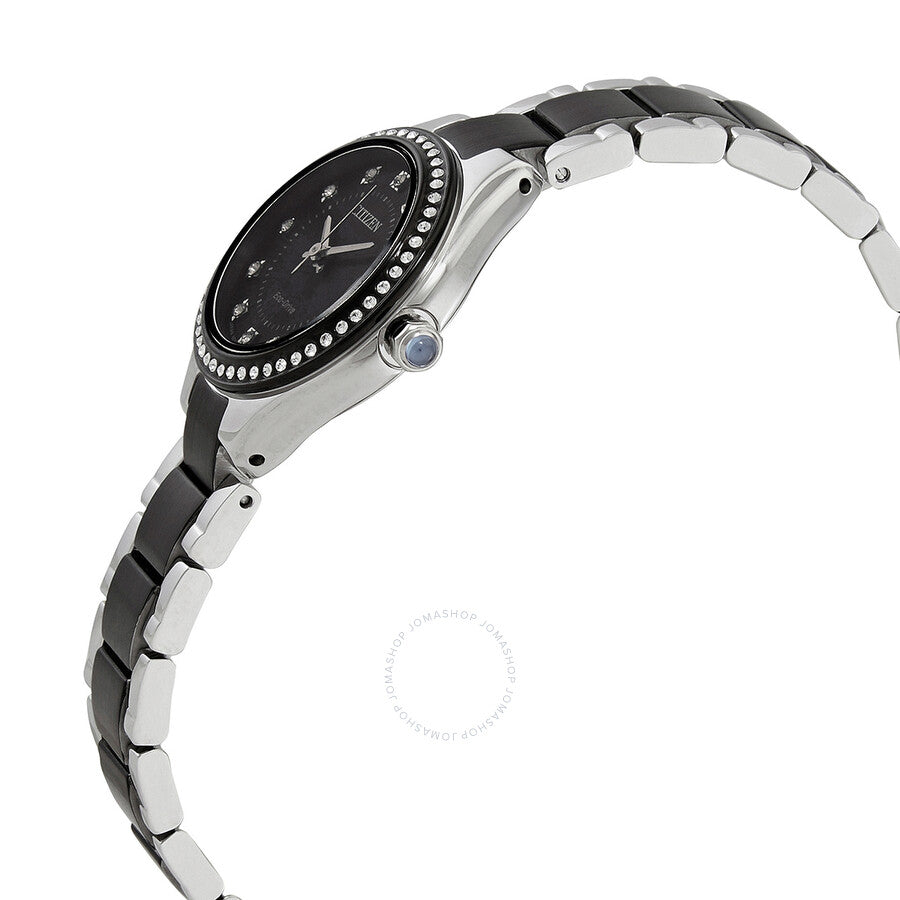 Citizen Eco-Drive Crystal Black Dial Ladies Watch EW2558-88E - Dawson Watches #2
