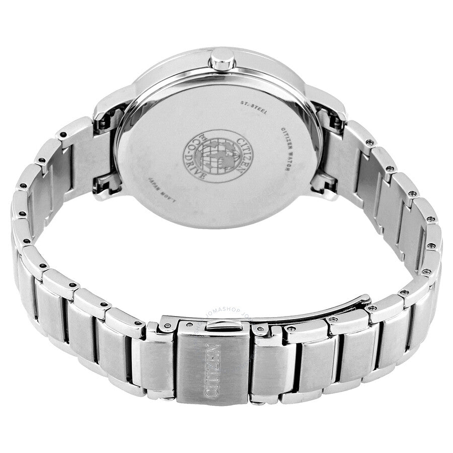 Citizen Eco-Drive Crystal Black Dial Stainless Steel Ladies Watch FE7040-53E - Dawson Watches #3