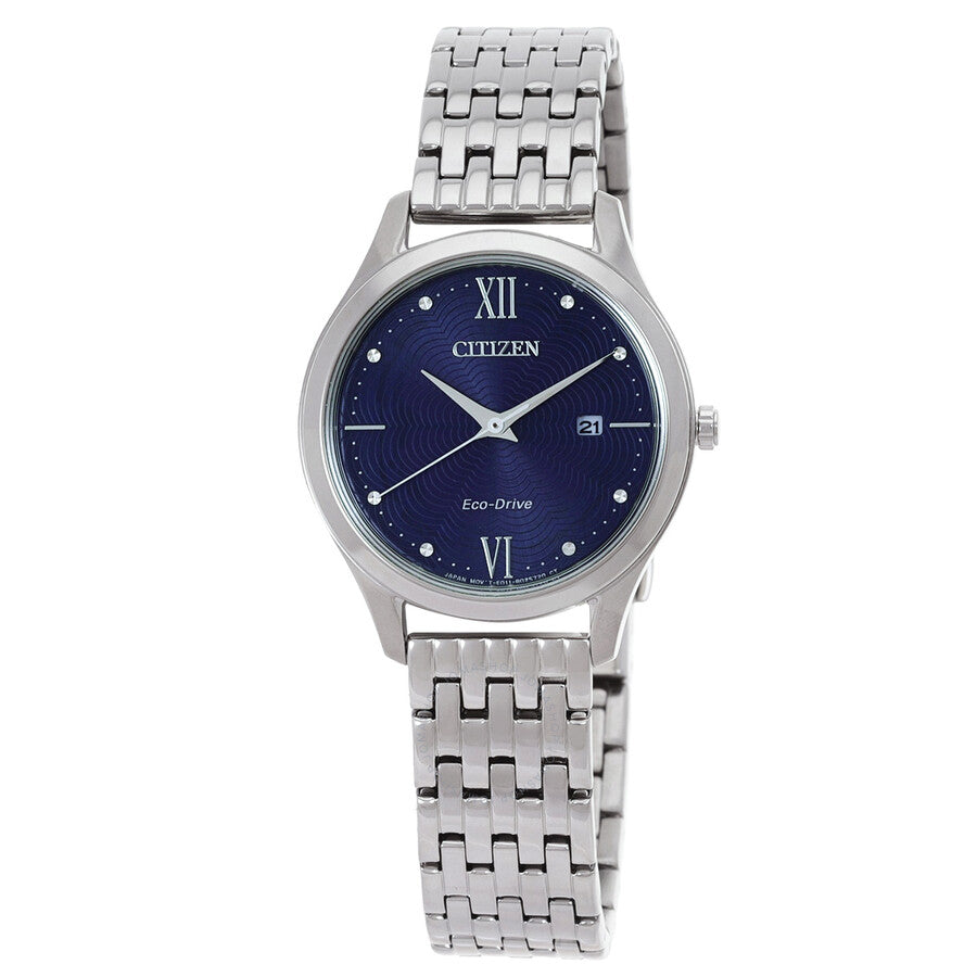 Citizen Eco-Drive Crystal Blue Dial Ladies Watch EW2530-87L - Dawson Watches