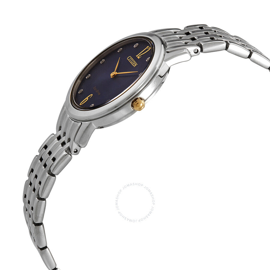 Citizen Eco-Drive Crystal Blue Dial Stainless Steel Ladies Watch EX1498-87L - Dawson Watches #2