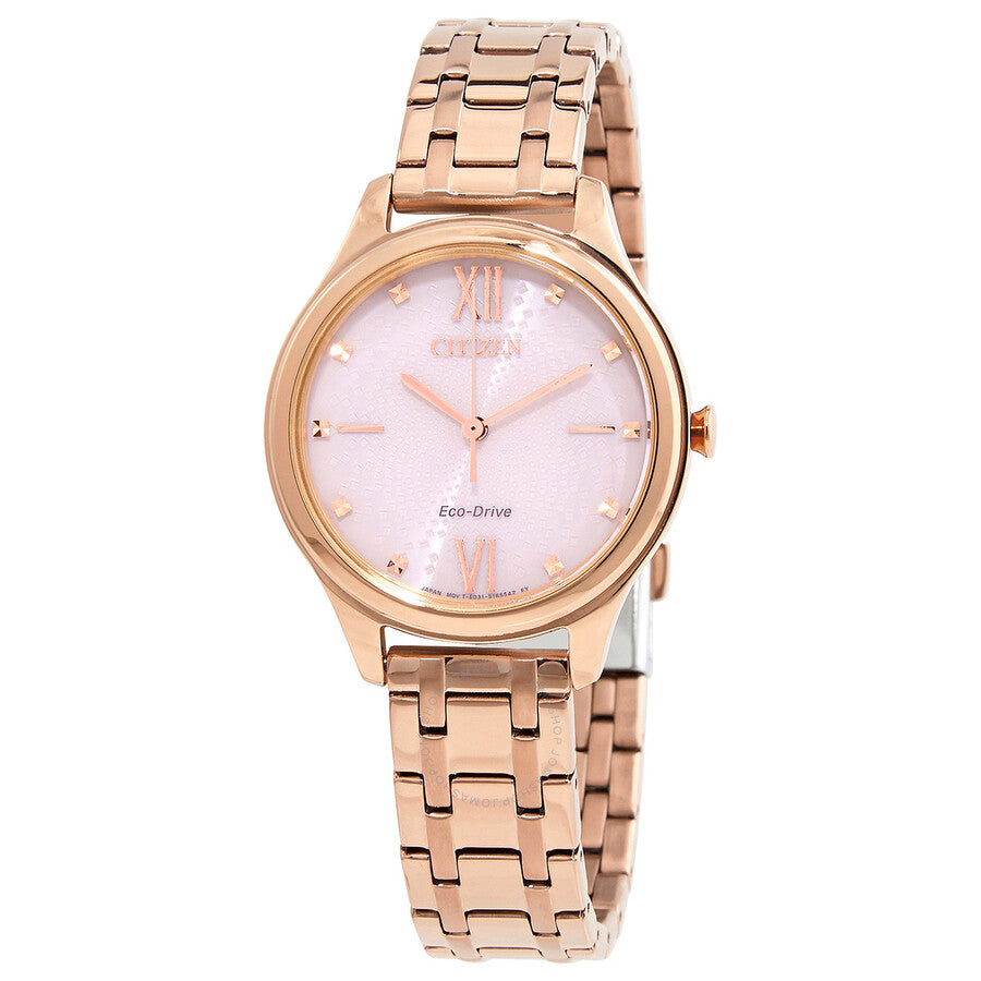 Citizen Eco-Drive Pink Dial Ladies Watch EM0503-75X - Dawson Watches