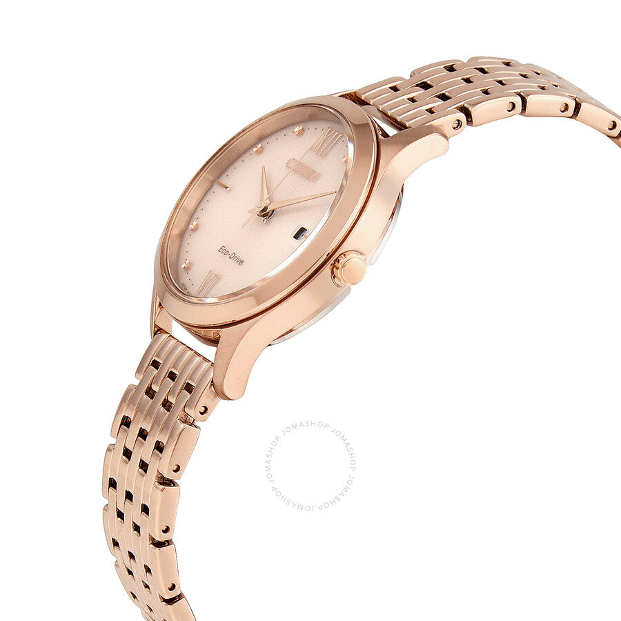 Citizen Eco-Drive Crystal Rose Gold Dial Ladies Watch EW2533-89X - Dawson Watches #2