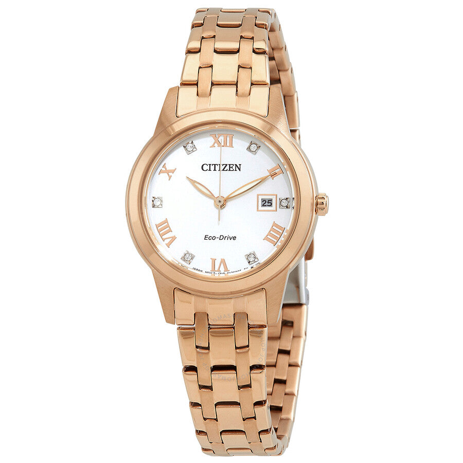 Citizen Eco-Drive Crystal Silver Dial Ladies Watch FE1243-83A - Dawson Watches