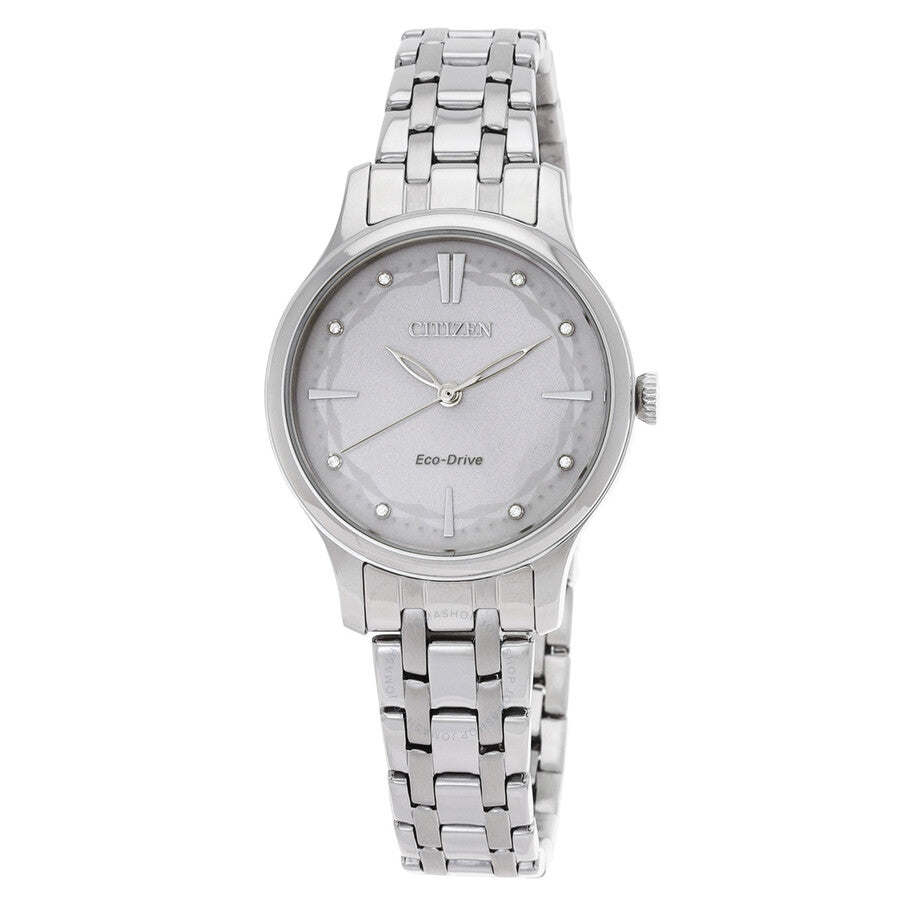 Citizen Eco-Drive Crystal White Dial Ladies Watch EM0890-85A - Dawson Watches