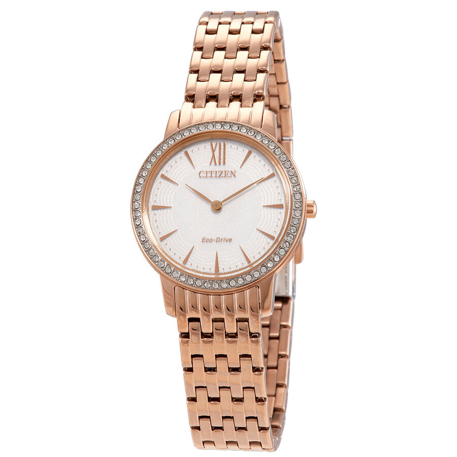 Citizen Eco-Drive Crystal White Dial Ladies Watch EX1483-84A - Dawson Watches