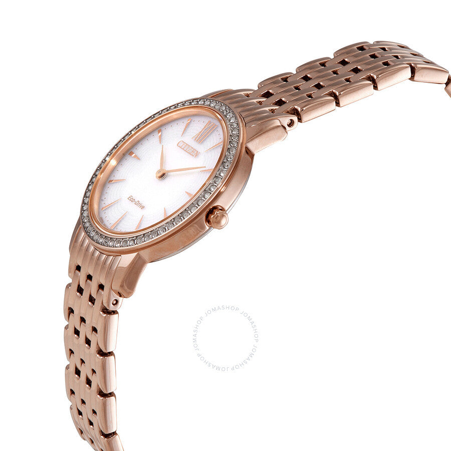 Citizen Eco-Drive Crystal White Dial Ladies Watch EX1483-84A - Dawson Watches #2