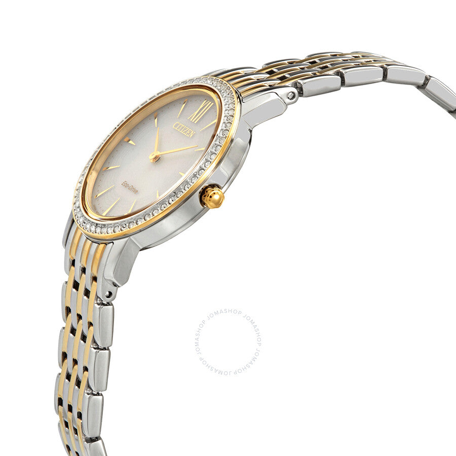 Citizen Eco-Drive Crystal White Dial Two-tone Ladies Watch EX1484-81A - Dawson Watches #2
