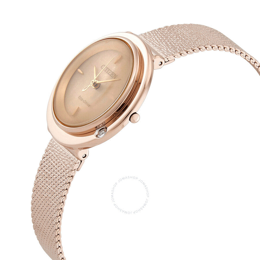 Citizen Eco-Drive Diamond Light Pink Dial Ladies Watch EM0643-84X - Dawson Watches #2