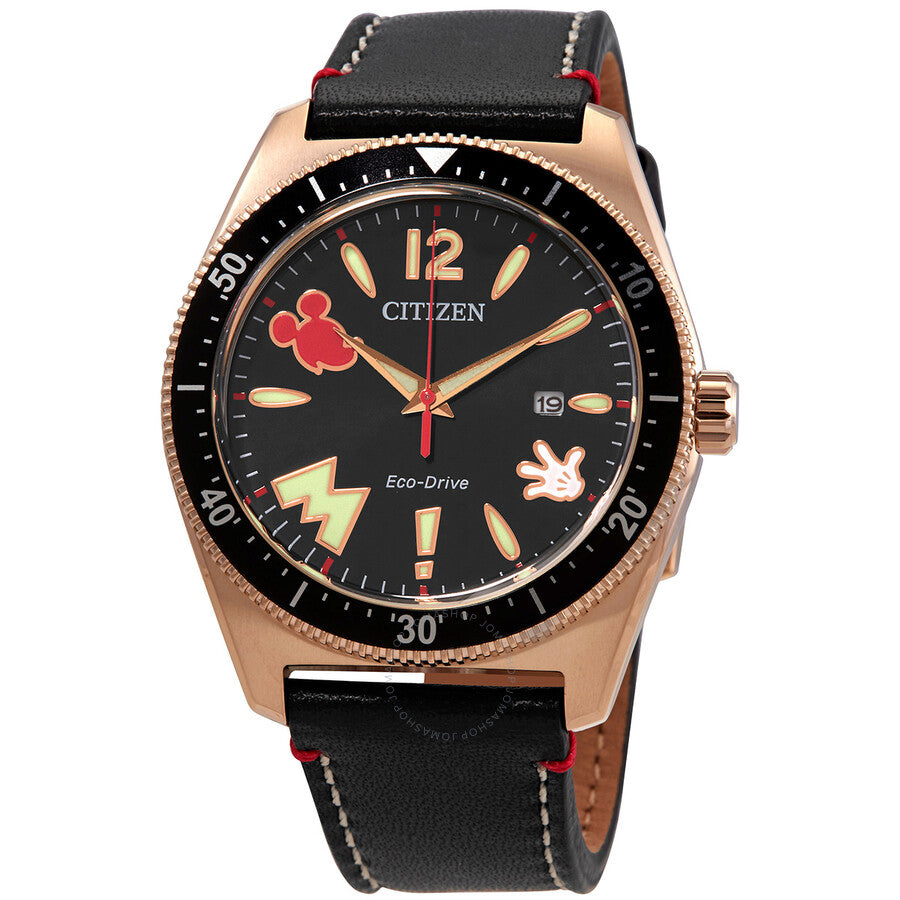 Citizen Eco-Drive Disney Mickey Mouse Black Dial Men's Watch AW1596-08W - Dawson Watches