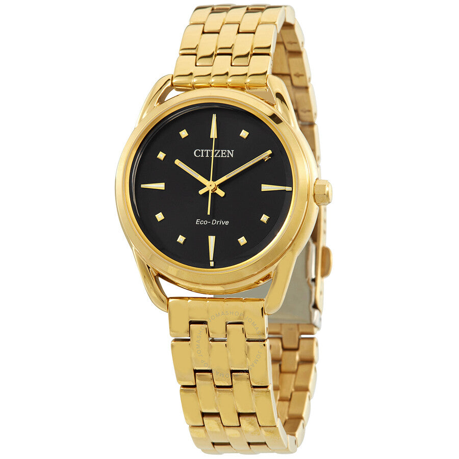 Citizen Eco-Drive Dress Classics Black Dial Ladies Watch FE7092-50E - Dawson Watches