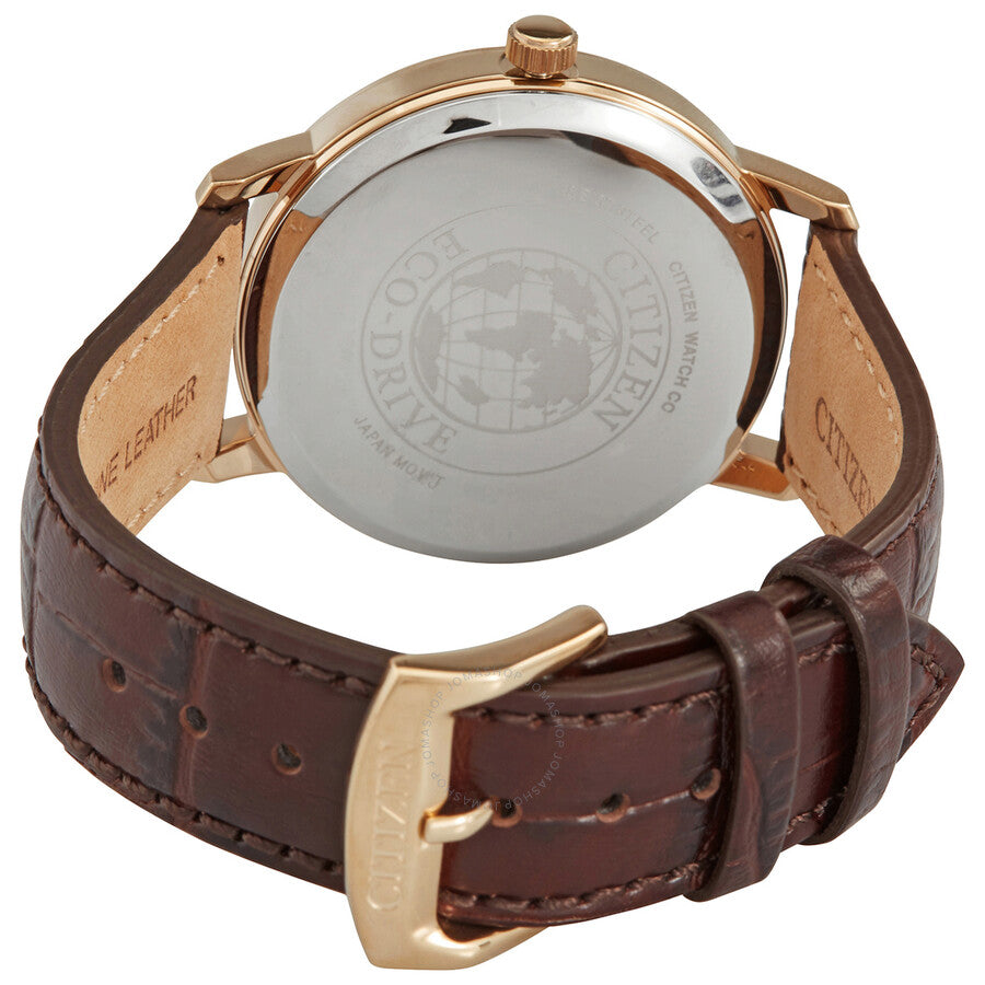 Citizen Eco-Drive Gold Dial Brown Leather Men's Watch BM7463-12A - Dawson Watches #3