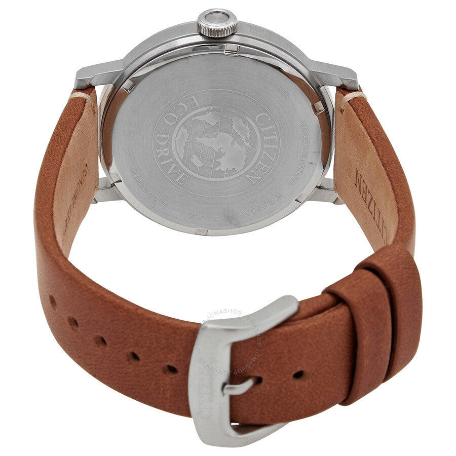Citizen Eco-Drive Green Dial Brown Leather Men's Watch AW1620-13X - Dawson Watches #3