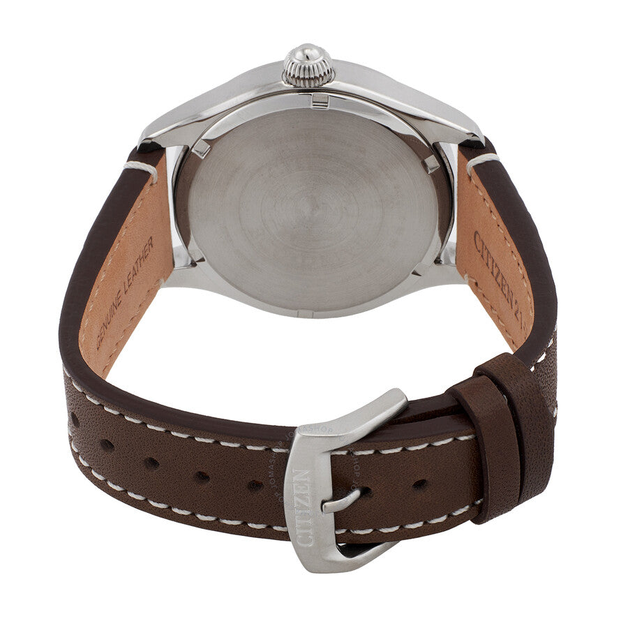Citizen Eco-Drive Green Dial Brown Leather  Men's Watch BM6838-25X - Dawson Watches #3