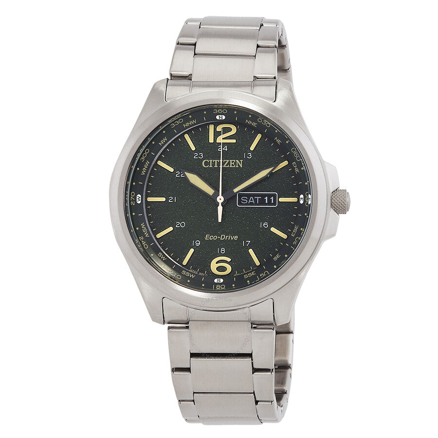 Citizen Eco-Drive Green Dial Men's Watch AW0110-58X - Dawson Watches