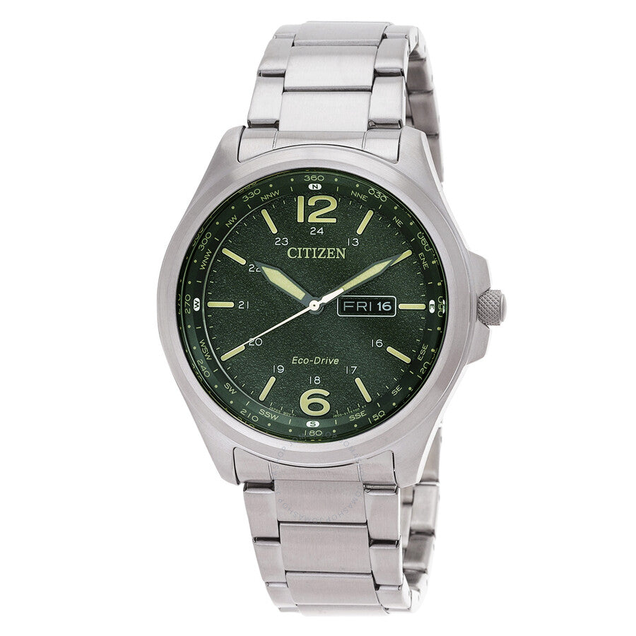 Citizen Eco-Drive Green Dial Men's Watch AW0110-82X - Dawson Watches
