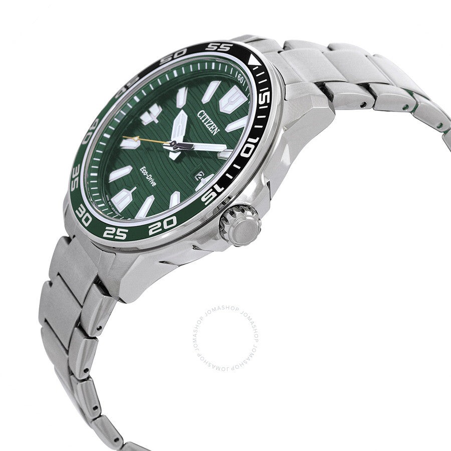Citizen Eco-Drive Green Dial Stainless Steel Men's Watch AW1526-89X - Dawson Watches #2