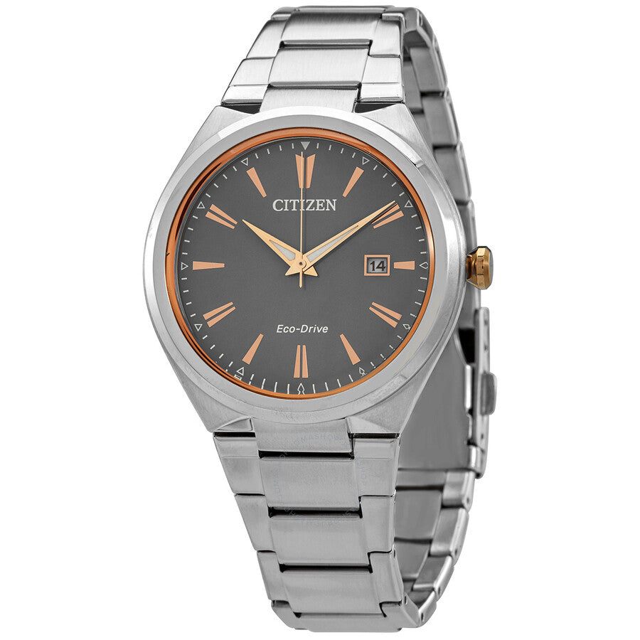 Citizen Eco-Drive Grey Dial Stainless Steel Men's Watch AW1376-55H - Dawson Watches