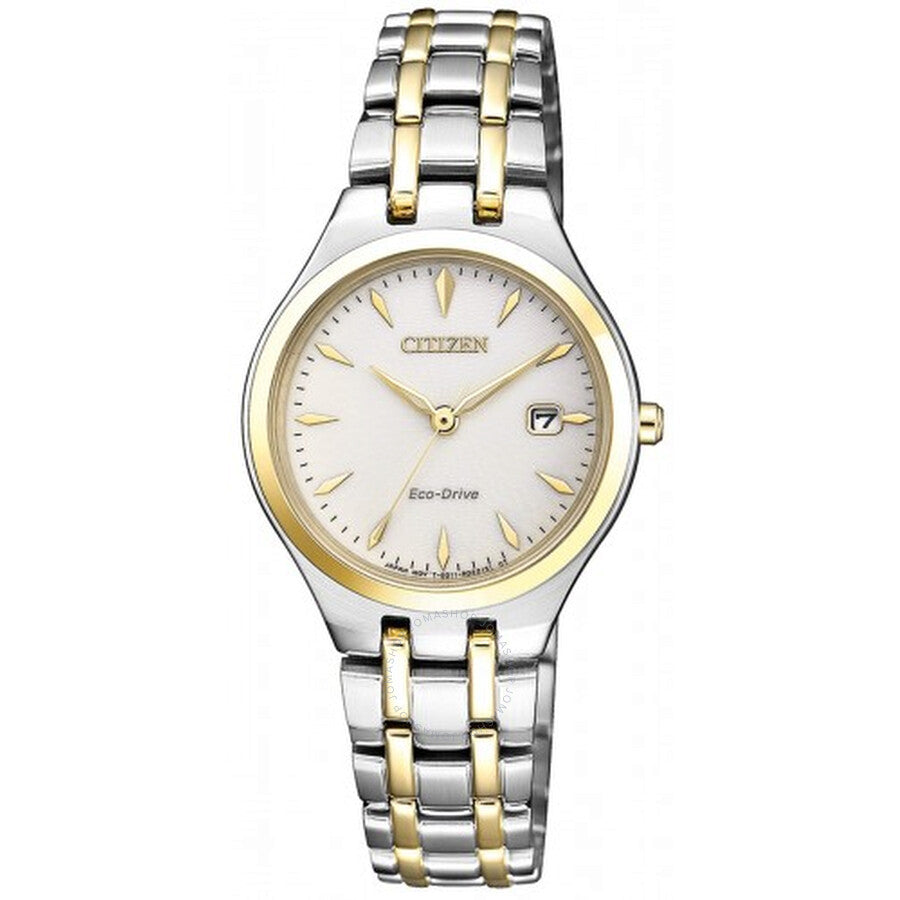 Citizen Eco-Drive Ivory White Dial Two-tone Ladies Watch EW2484-82B - Dawson Watches