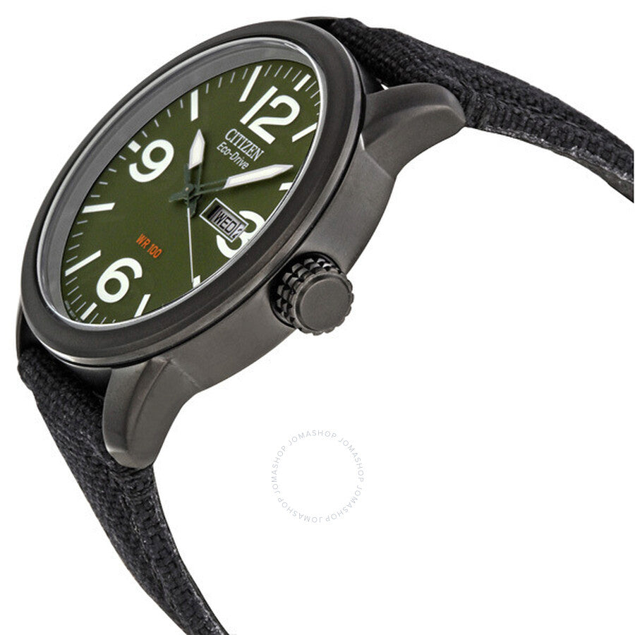 Citizen Eco-Drive Military Black-plated Steel Canvas Strap Men's Watch BM8475-00X - Dawson Watches #2