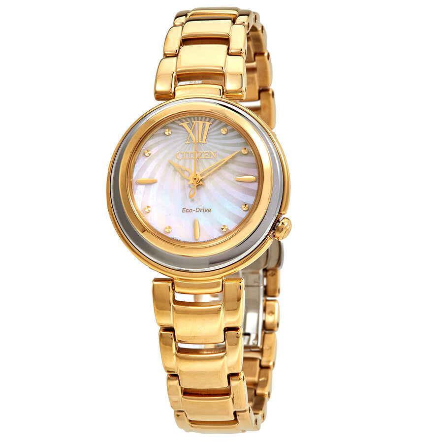 Citizen Eco-Drive Mother of Pearl Crystal Dial Ladies Watch EM0336-59D - Dawson Watches
