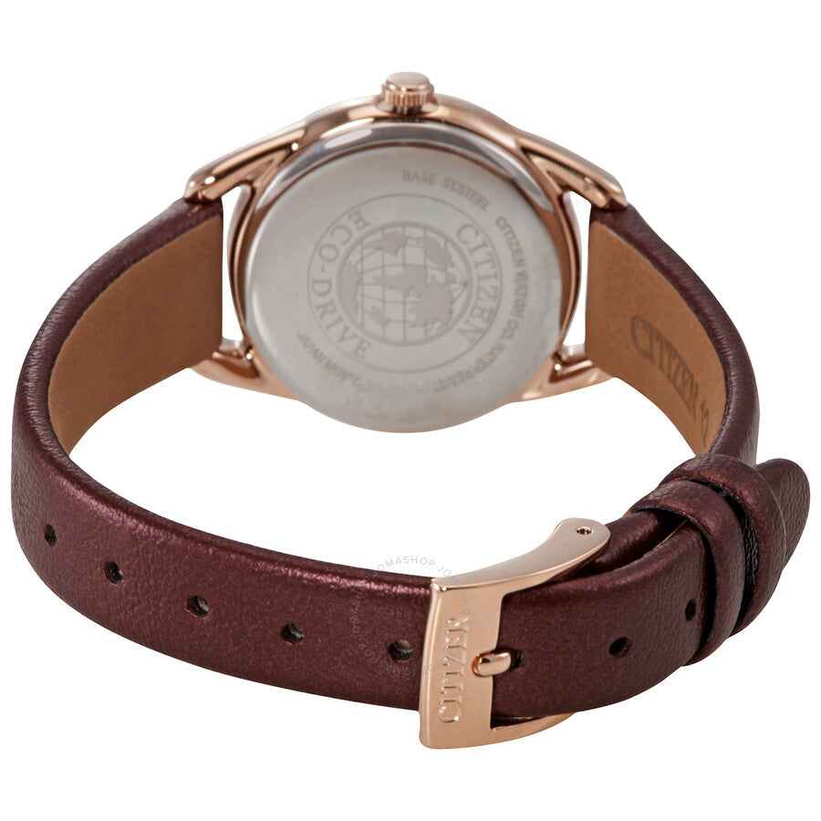 Citizen Eco-Drive Mother of Pearl Dial Brown Leather Ladies Watch EM0686-14D - Dawson Watches #3