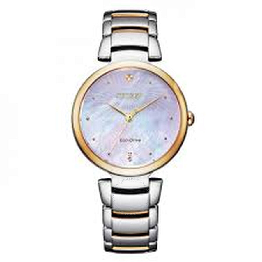 Citizen Eco-Drive Mother of Pearl Dial Ladies Watch EM0854-89Y - Dawson Watches