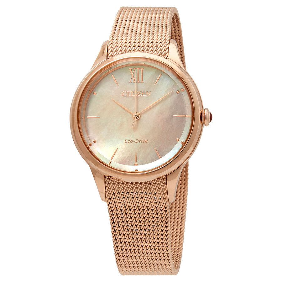 Citizen Eco-Drive Mother-of-Pearl Dial Ladies Watch EM0813-86Y - Dawson Watches