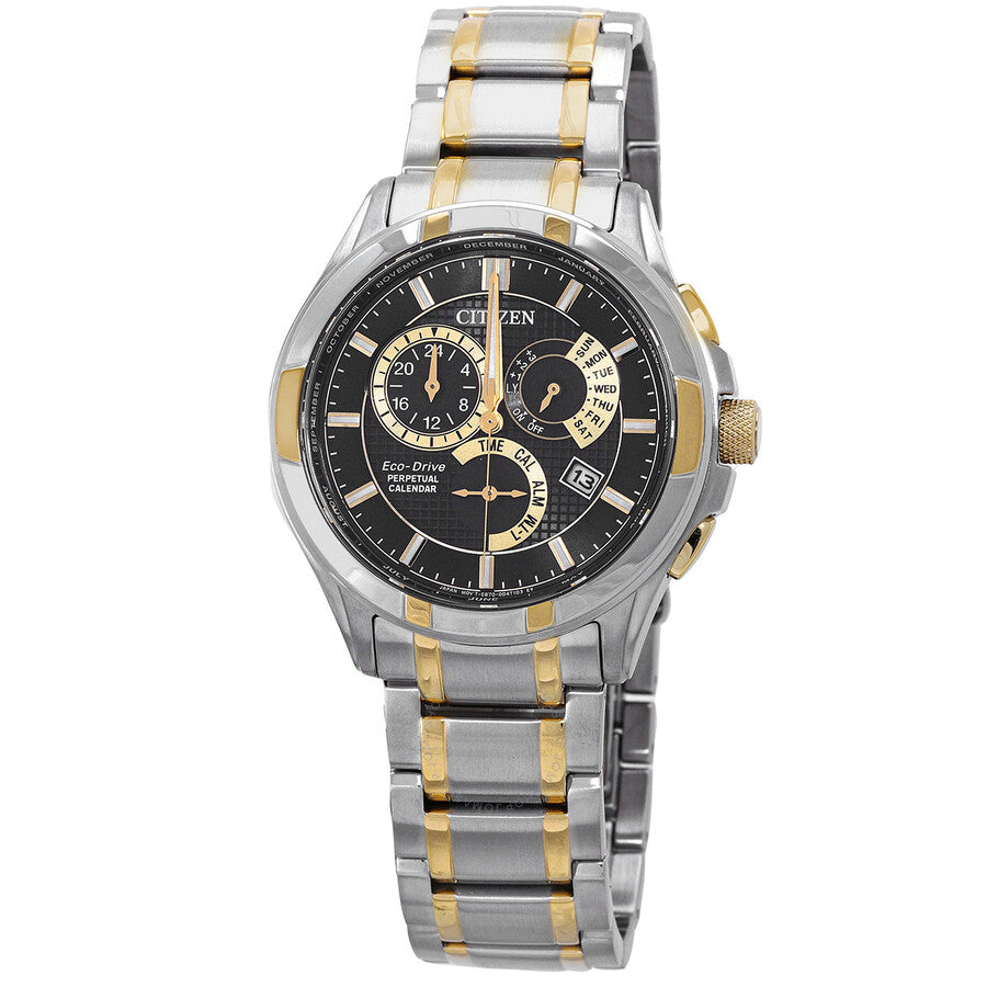 Citizen Eco-Drive Perpetual Alarm Black Dial Men's Watch BL8164-57E - Dawson Watches