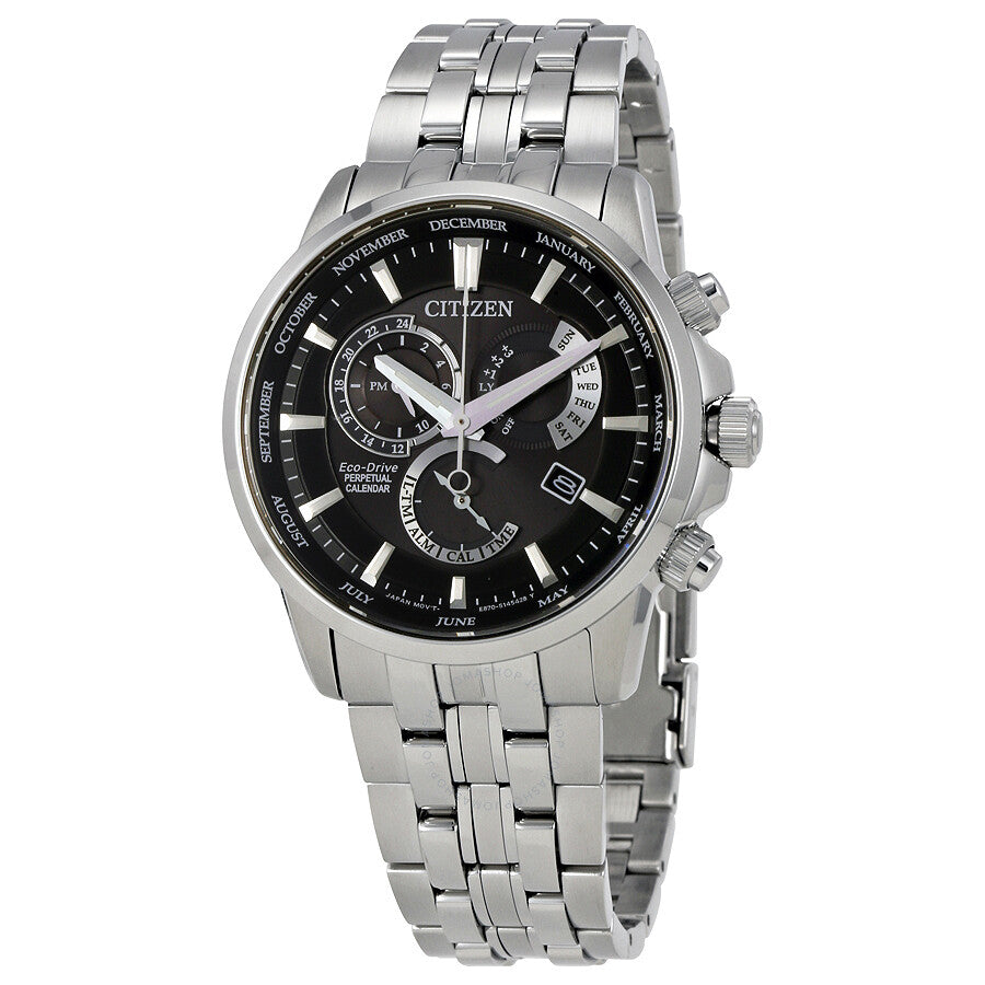 Citizen Eco-Drive Perpetual Black Dial Men's Watch BL8140-55E - Dawson Watches