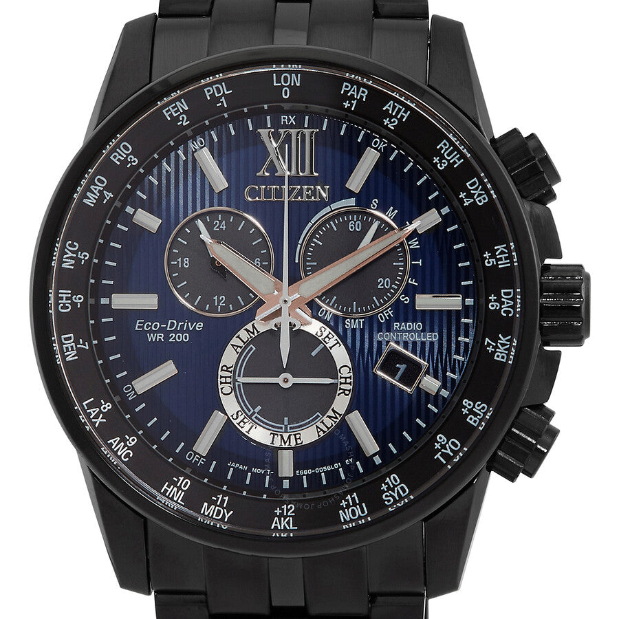 Citizen Eco-Drive Perpetual Chronograph GMT Blue Dial Men's Watch CB5885-85L - Dawson Watches #4
