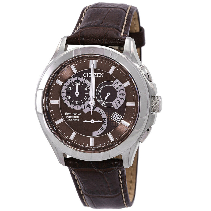 Citizen Eco-Drive Perpetual GMT Brown Dial Men's Watch BL8160-07X - Dawson Watches