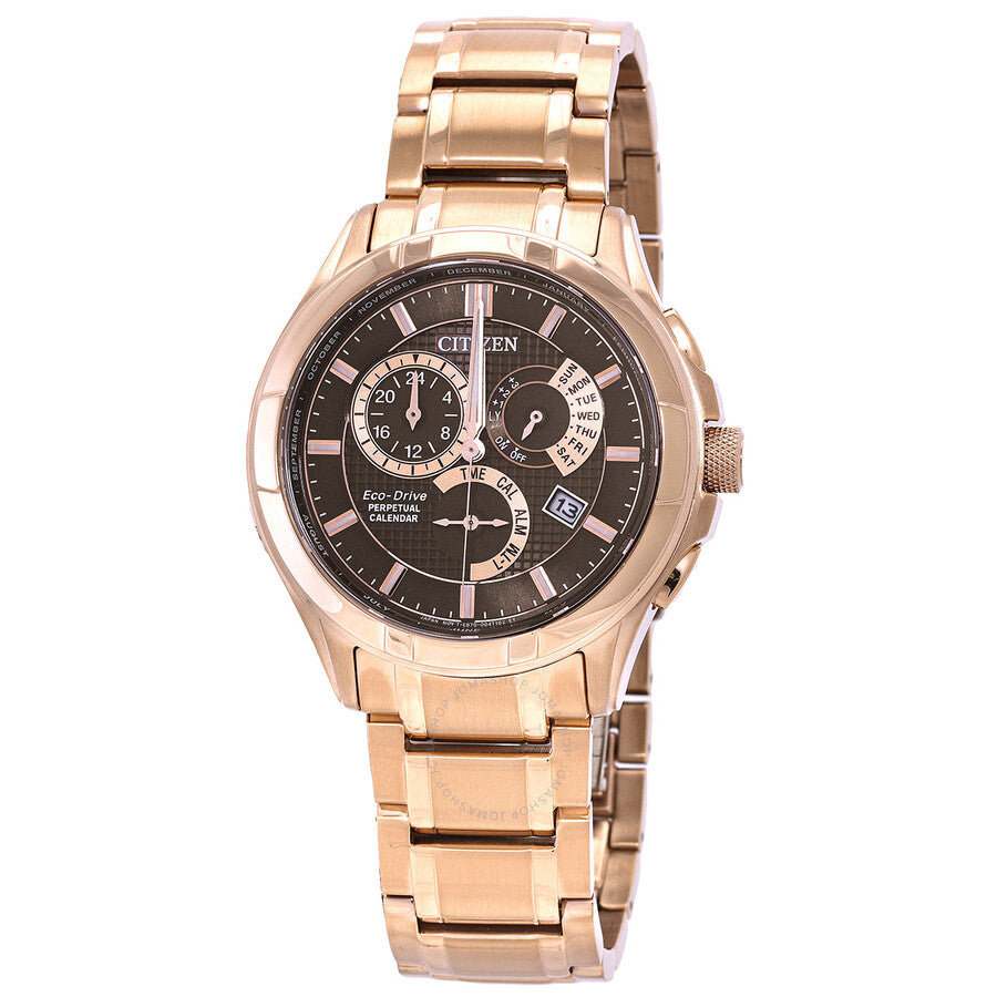 Citizen Eco-Drive Perpetual GMT Brown Dial Men's Watch BL8163-50X - Dawson Watches