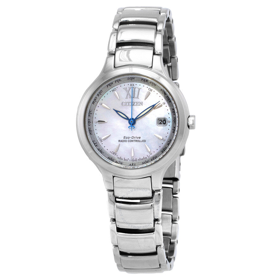Citizen Eco-Drive Perpetual World Time Mother of Pearl Dial Ladies Watch EC1170-85D - Dawson Watches
